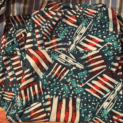 LuLaRoe Women's Patriotic Style Print Leggings Size TC Tall Curvy